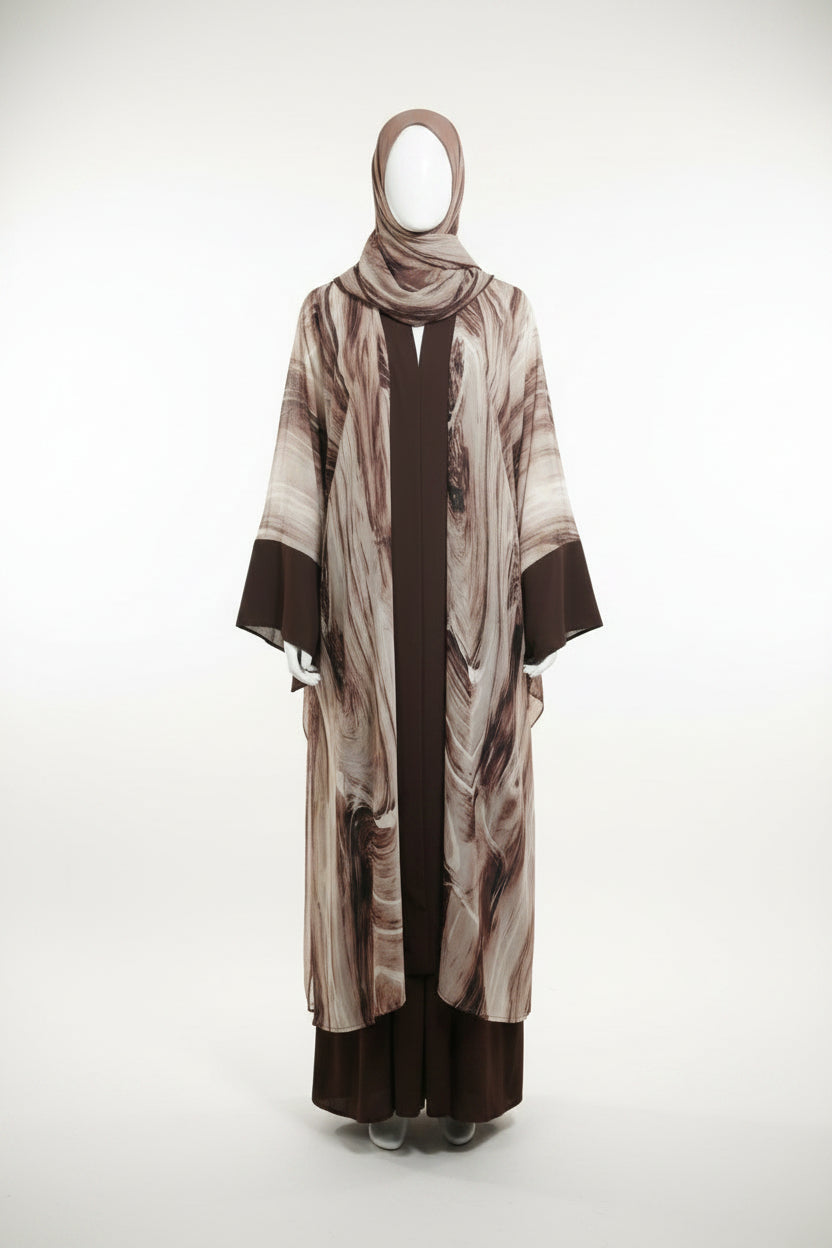 SAHRA MARBLE desert marble print abaya – LAYLADA abaya