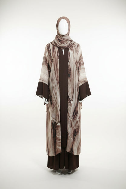 SAHRA MARBLE desert marble print abaya – LAYLADA abaya