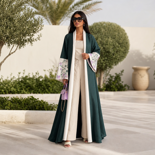 AMBRA NOIR black floor-length abaya – LAYLADA abaya