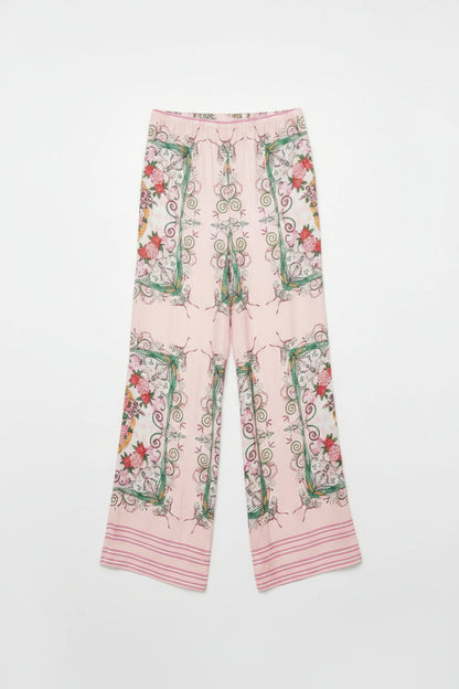 ROSA BOHEMIA pink striped linen set with floral embroidery – LAYLADA linen set