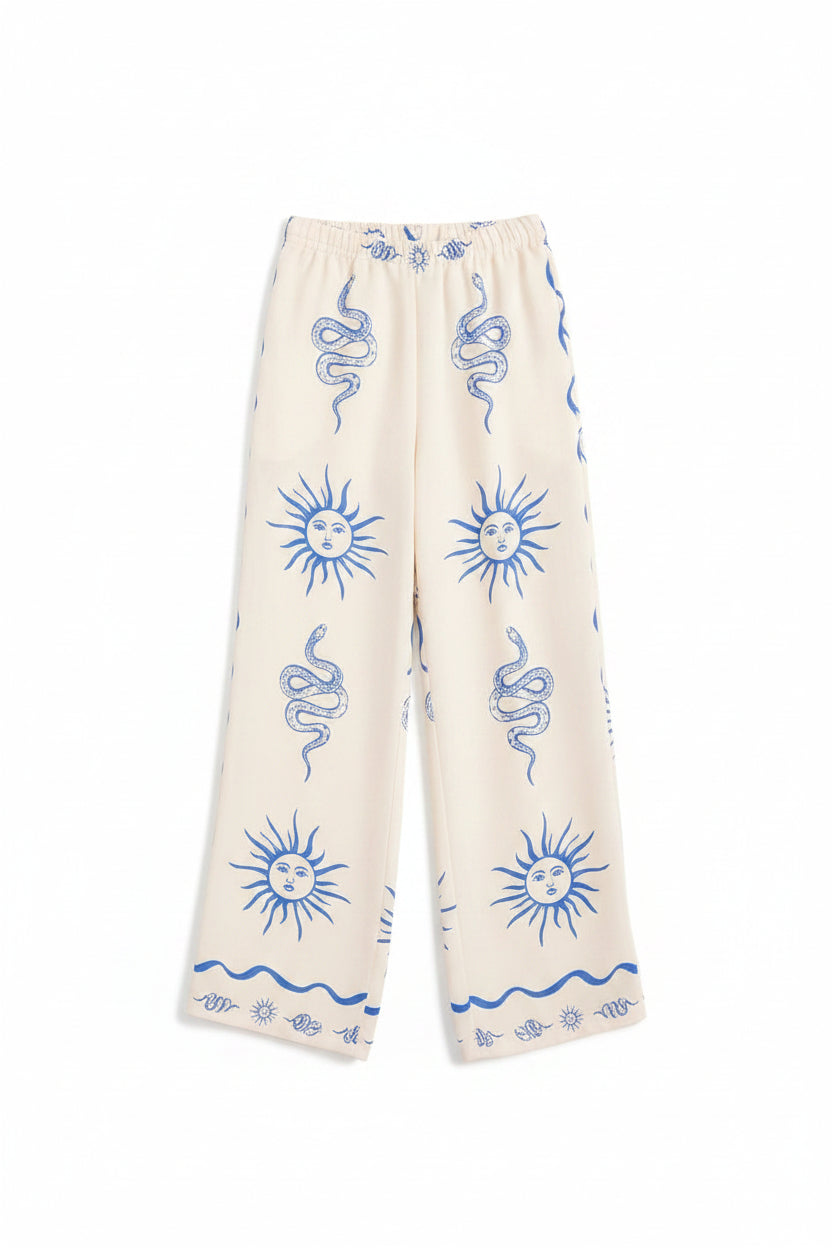 LUNA BLANCA celestial moon and star print linen set – LAYLADA linen set