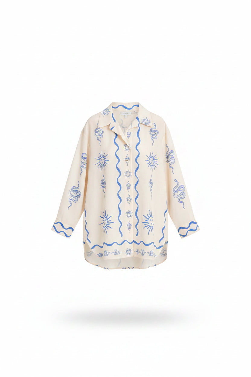 LUNA BLANCA celestial moon and star print linen set – LAYLADA linen set