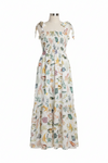 Vestido Marisol Tie-Strap Midi Dress – Sea Print Smocked Sundress