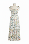 Vestido Marisol Tie-Strap Midi Dress – Sea Print Smocked Sundress